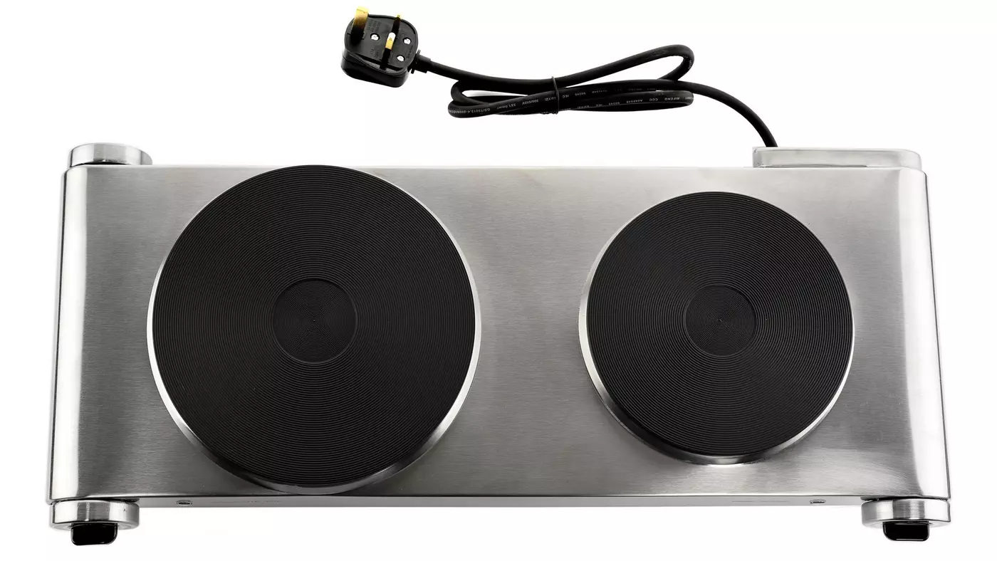 Palson, 2500 W, Double Steel Plus Electric Hob, Silver - Image 3