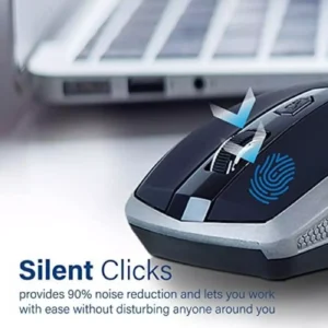 Alternative view of PROMATE, Breeze, Silent Mouse, Ergonomic, Cordless, 6 Buttons, Silver