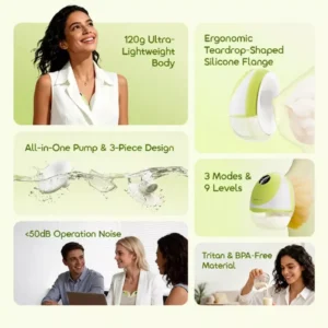 Alternative view of Oraimo easypump lightweight gentle wearable breast pump - vitality green