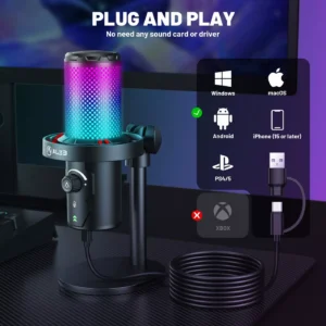 Alternative view of Al3b tofo 2in1 professional gaming microphone - usb microphone with desk arm and metal base