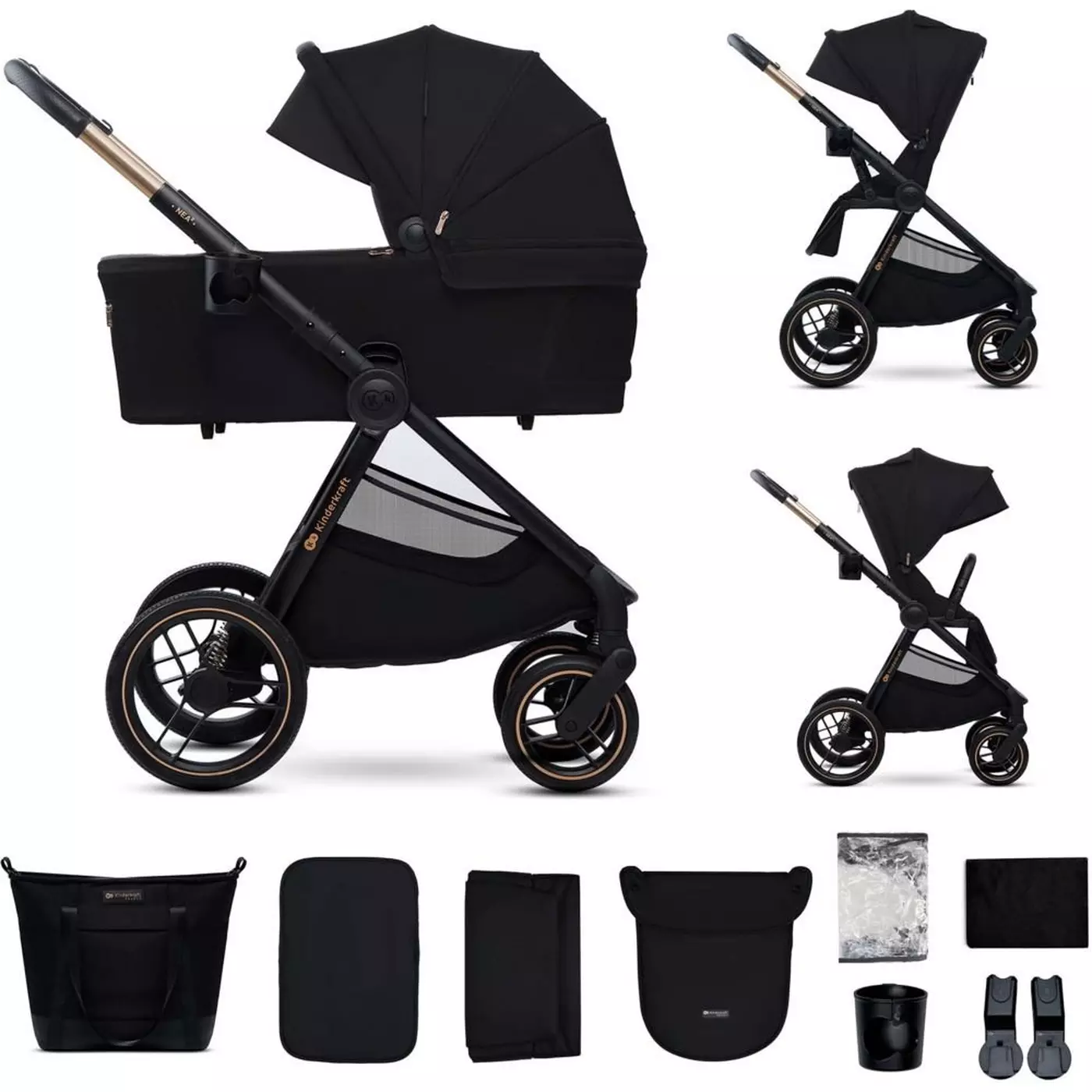 Kinderkraft - nea 2 lightweight city stroller 0-22kg - midnight black - Image 3