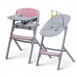 Kinderkraft - livy 4-in-1 highchair with calmee bouncer 0-110kg - aster pink
